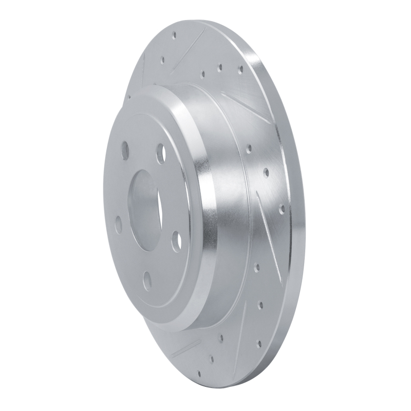 Dodge Durango Brake Rotor (1) - Rear Left - R1 Concepts - Drilled & Slotted - Silver - `11-`22